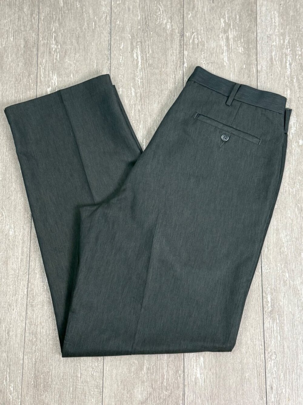 Croft & Barrow Mens Synatural Dark Grey Straight Leg Dress Pants 34 / 32